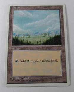 MAGIC THE GATHERING 4th EDITION PLAINS LAND NM ENGLISH MTG - Image 1