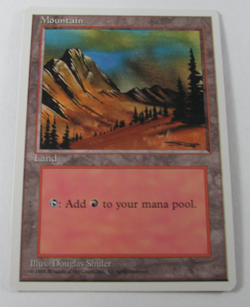 MAGIC THE GATHERING 4th EDITION MOUNTAIN LAND NM ENGLISH MTG - Image 1