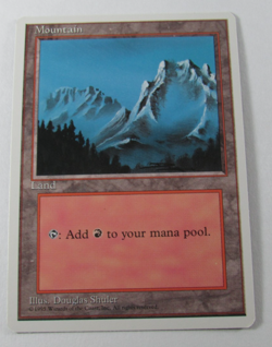 MAGIC THE GATHERING 4th EDITION MOUNTAIN LAND NM ENGLISH MTG - Image 1