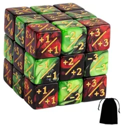 24 Pieces MTG Dice Counter Magic The Gathering Counters +1/+1 Dice Green&red - Image 1
