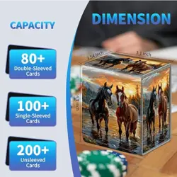 Card Deck Box for Trading Cards, MTG Commander Deck Box Sunlight Two Horses - Image 3