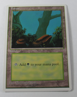 MAGIC THE GATHERING 4th EDITION FOREST LAND NM ENGLISH MTG - Image 1