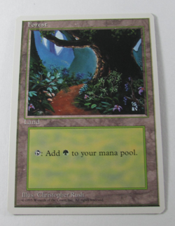 MAGIC THE GATHERING 4th EDITION FOREST LAND NM ENGLISH MTG - Image 1