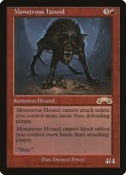 MTG Exodus --- MONSTROUS HOUND --- RARE! LP! Magic the Gathering! - Image 1