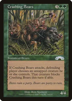 MTG Exodus --- CRASHING BOARS --- Uncommon! NM! Magic the Gathering! - Image 3
