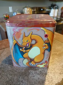 Pokemon TCG Fire Stacking Tin 2022 - 3 booster packs, 1 Coin (Sealed) Charizard - Image 1