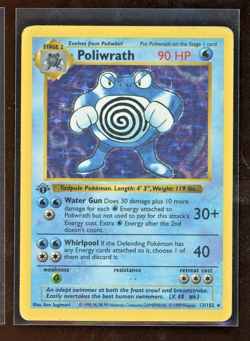 1999 Pokemon 1ST EDITION Base Set Poliwrath 13/102 Holo Foil Shadowless WOTC - Image 1