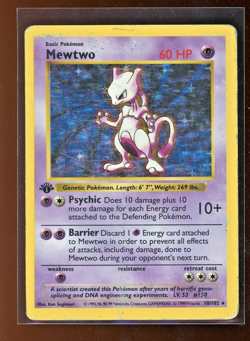1999 Pokemon 1ST EDITION Game Base Set Mewtwo 10/102 Holo Foil Shadowless WOTC - Image 1