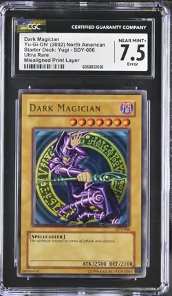 Yugioh CGC 7.5 FOIL SHIFT MISPRINT Dark Magician SDY-006 ERROR Ultra Rare - Image 1