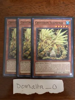 3x Yugioh Crystron Sulfefnir OP27-EN016 Common Near Mint Playset - Image 1