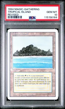 PSA 10 Tropical Island - Dual Land Revised 1994 Magic the Gathering Trading Card - Image 1
