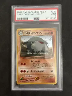 PSA 9 MINT Dark Donphan Holo (Neo Destiny 4) #232 Japanese Pokemon Card - Image 1