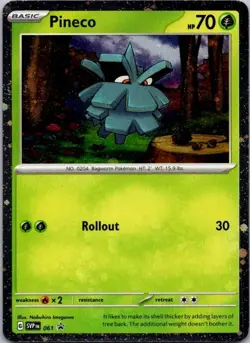 Pokemon TCG Pineco SVP 061 Scarlet & Violet Cosmos Black Star Promo Card NM - Image 1