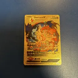 CHARIZARD V Gold Metal Foil Pokemon Card, HP 508 - Image 1