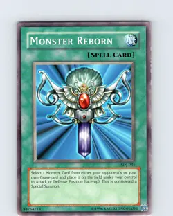 Yu-Gi-Oh TCG Monster Reborn SDJ-035 Unlimited Common Card Played LP - Image 1