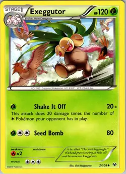Pokemon TCG Exeggutor XY Roaring Skies 2/108 Regular Uncommon Card NM - Image 1