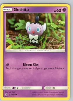 Pokemon TCG Gothita S&M Guardians Rising 52/145 Regular Common Card LP-NM - Image 1