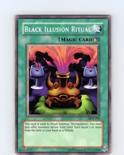 Yu-Gi-Oh TCG Black Illusion Ritual SDP-038 Unlimited Common Card Played LP - Image 1