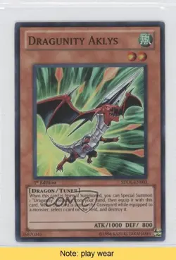 Dragunity Aklys 1st Ed. YuGiOh Legion Structure Deck #SDDL-EN003 READ 0e1 - Image 1