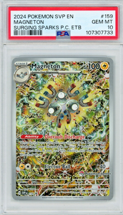2024 Pokemon Surging Sparks Magneton #159 P.C. Elite Trainer Box Promo PSA 10 - Image 1