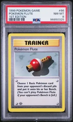 1999 POKEMON GAME 86 POKEMON FLUTE 1ST EDITION PSA 8 Nm-Mt - Image 1