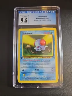 1999 POKEMON FOSSIL 1ST ED #56 TENTACOOL CGC 9.5 10 - Image 1