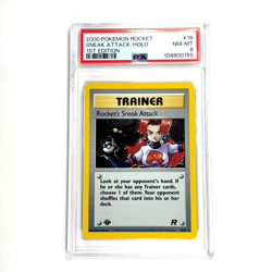 PSA 8 1st Edition Rocket's Sneak Attack 16/82 Team Rocket Holo Pokemon TCG - Image 1
