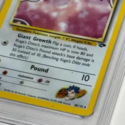 RED DOT ERROR Koga's Ditto 10/132 Gym Challenge Holo PSA 6 Pokemon TCG - Image 2
