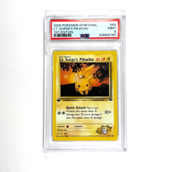 PSA 9 1st Edition Lt. Surge's Pikachu 84/132 Gym Challenge Regular Pokemon TCG - Image 1