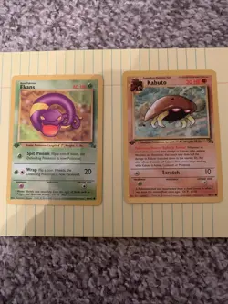 Pokemon TCG: Kabuto Fossil #50/62 1st Edition & Ekans 1st Edition 46/62 WOTC VTG - Image 1