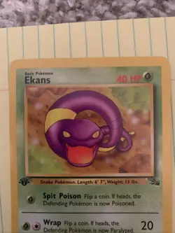 Pokemon TCG: Kabuto Fossil #50/62 1st Edition & Ekans 1st Edition 46/62 WOTC VTG - Image 4