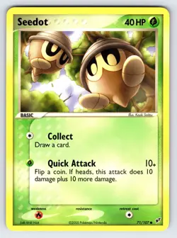 Seedot 71/107 2005 EX Deoxys Pokemon Card TCG Nintendo Kouki Saitou Common - Nm - Image 1