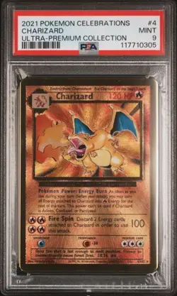 PSA 9 - 2021 Pokemon Celebrations UPC CHARIZARD Gold Metal Card #4 (0305) - Image 1