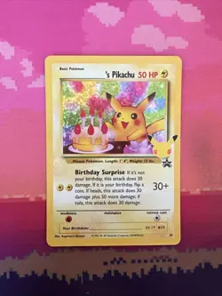 Pokemon Card Birthday Pikachu Celebrations Holo 24 Near Mint - Image 1