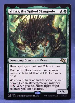 Slinza, the Spiked Stampede (Anime) - MTG - Foundations Jumpstart - Excellent NM - Image 1