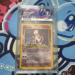 MEWTWO HOLO - 10/102 POKEMON CARD 1999 BASE SET - ACE 7 NEAR MINT - Image 1