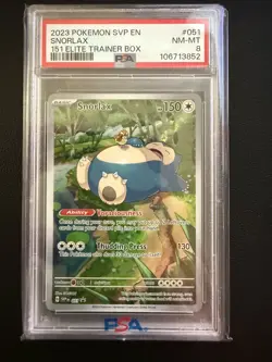 2023 POKEMON SVP EN-SV BLACK STAR PROMO 151 ELITE TRAINER BOX #051 SNORLAX PSA 8 - Image 1