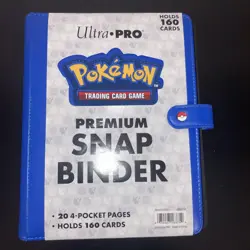 Ultra Pro Pokemon 4-Pocket Premium Snap Binder - BLUE [20 Pages Holds 160 Cards] - Image 1
