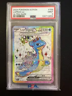 PSA 9 Lapras ex 158/142 Ultra Rare Stellar Crown Pokemon TCG - Image 1