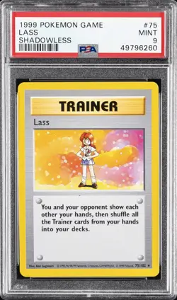 1999 POKEMON GAME SHADOWLESS #75 LASS PSA 9 - Image 1