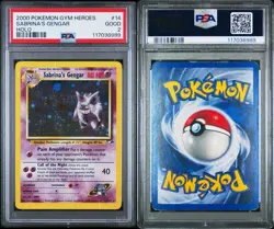 2000 POKEMON GYM HEROES HOLO #14 SABRINA'S GENGAR PSA 2 - Image 3