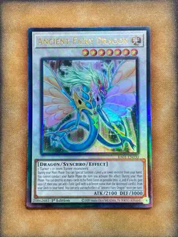 Yugioh Ancient Fairy Dragon RA01-EN030 Prismatic Ultimate Rare 1st Ed NM - Image 1