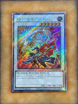 Yugioh XX-Saber Hyunlei RA04-EN140 Platinum Secret Rare 1st Ed NM - Image 1