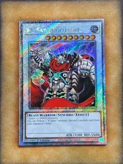 Yugioh XX-Saber Gottoms RA03-EN226 Platinum Secret Rare 1st Ed NM - Image 1