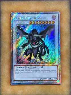 Yugioh Dark End Dragon RA03-EN216 Platinum Secret Rare 1st Ed NM - Image 1