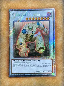 Yugioh Colossal Fighter RA03-EN200 Platinum Secret Rare 1st Ed NM - Image 1