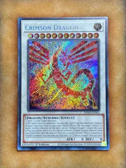 Yugioh Crimson Dragon RA04-EN061 Secret Rare 1st Ed NM - Image 1