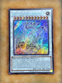 Yugioh Blue-Eyes Ultimate Spirit Dragon SDWD-EN043 Secret Rare 1st Ed NM - Image 1