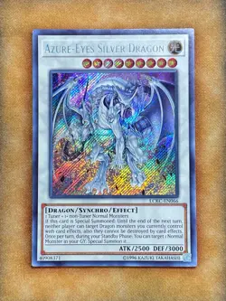 Yugioh Azure-Eyes Silver Dragon LCKC-EN066 Secret Rare NM - Image 1