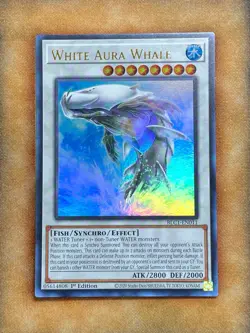 Yugioh White Aura Whale BLC1-EN011 Ultra Rare 1st Ed GOLD NM - Image 1